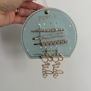 Bridal Accessories Pearl hair pin and earrings